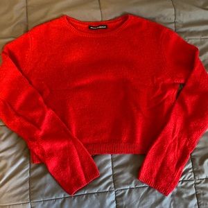 red Brandy Melville cropped sweater